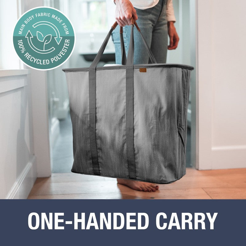 Collapsible Fabric Laundry Hamper LUXE, Gray5