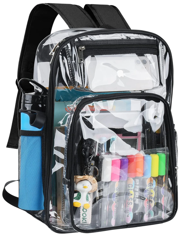 Clear Backpack, Heavy Duty PVC Transparent Backpack Stadium Approved with Reinfo10