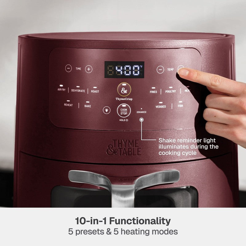 6QT Air Fryer with Thymecrisp Ceramic Nonstick Basket Cabernet Red4