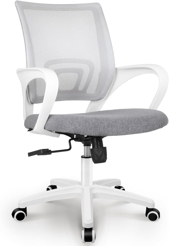 Mesh Office Desk Chair Ergonomic Mid Back Lumbar Support Swivel Grey8