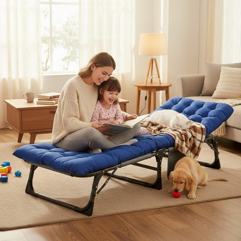 Camping Cot Extra Wide Heavy Duty 1200D Oxford Folding Bed w/ Portable Camping3
