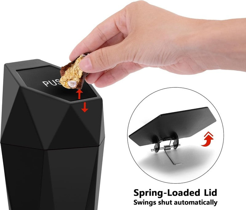 Car Trash Can Cup Holder, 2 Pack Mini Trash Can with Lid, Car Accessories for In5