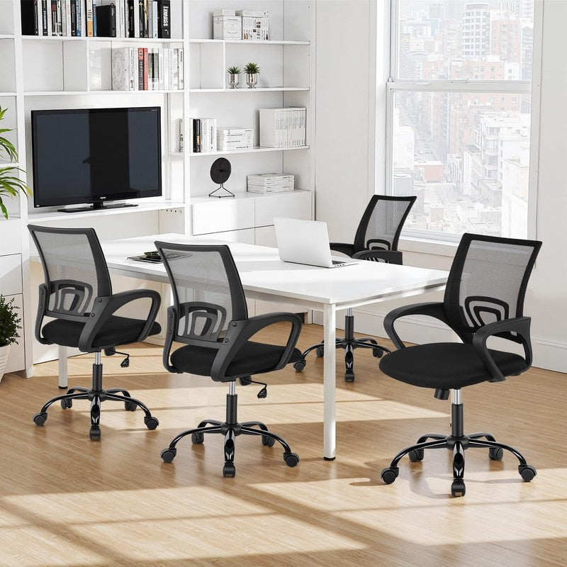 Ergonomic Home Office Chair, Adjustable Lumbar Support and Height, with Arms, Bl5
