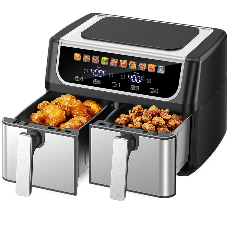 Dual Basket Air Fryer Oven, Digital Control, Clear-View Window, Versatile Air Fr5