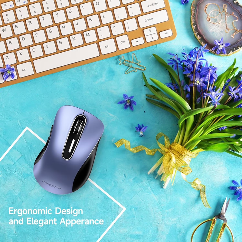 2.4G Wireless Mouse 1400 DPI 5 Button USB Receiver for PC Laptop Navy Blue3
