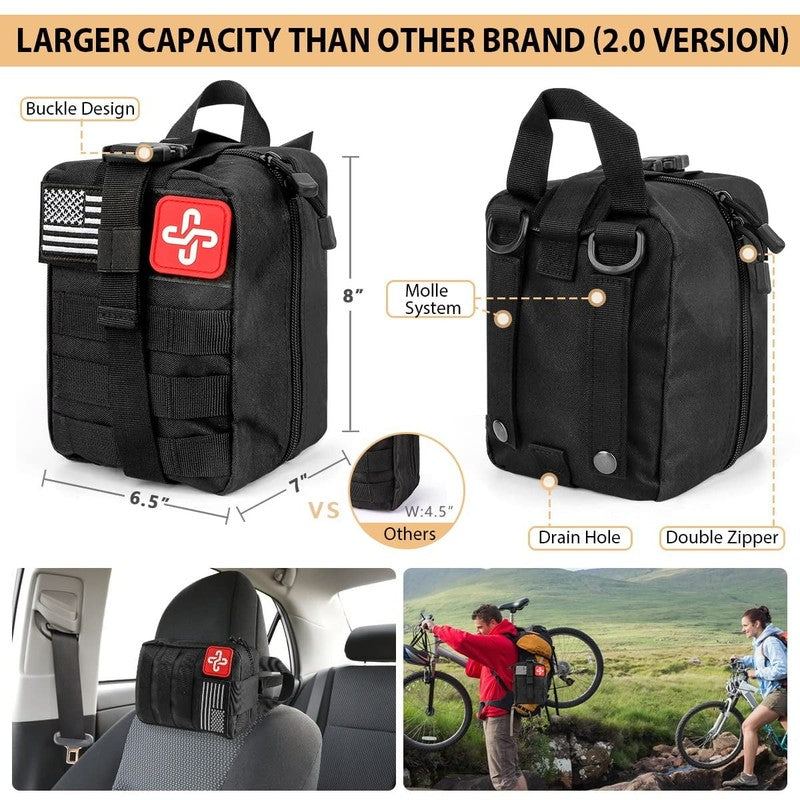 250PCS Survival Kit with Molle Bag – Emergency Gear Set for Camping & Outdoor1