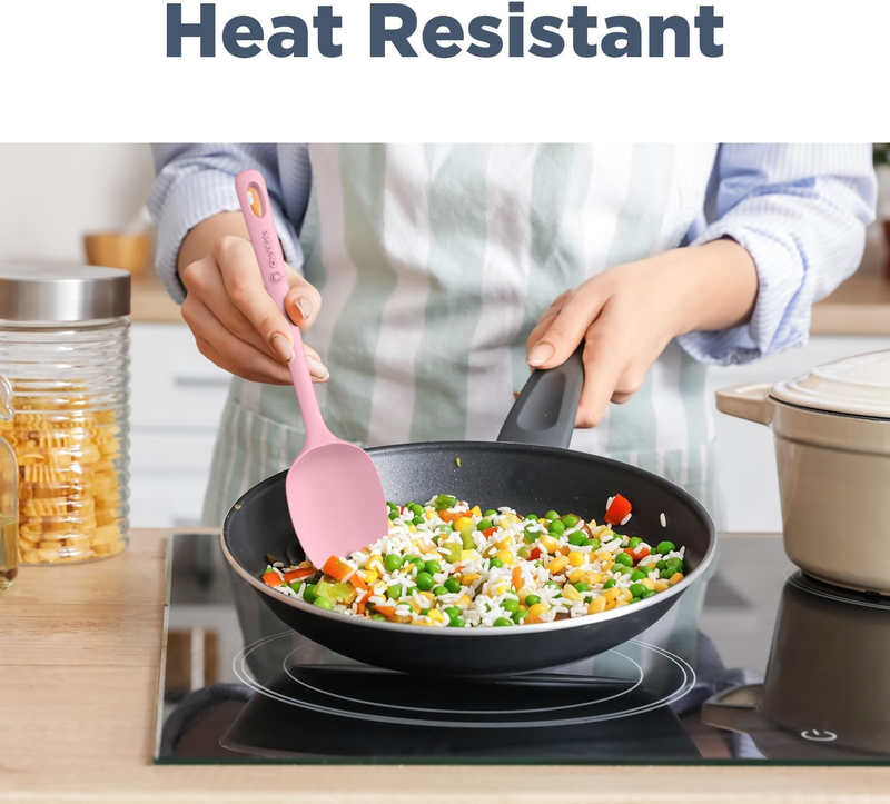 5 Piece Silicone Spatula Set Heat Resistant 600°F Nonstick Cookware6