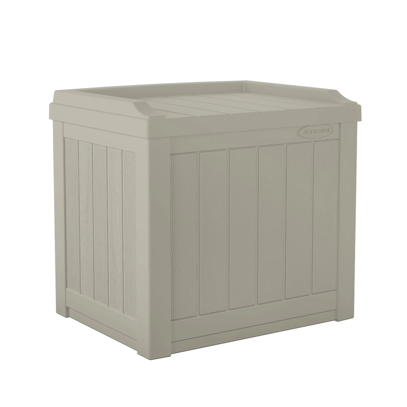 22-Gal Resin Outdoor Storage Deck Box Bench Weather-Resistant Light Taupe8