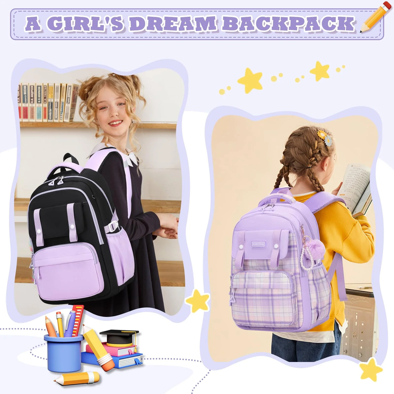 Kids Kawaii Ita School Backpack Lightweight Bookbag Blue Star2