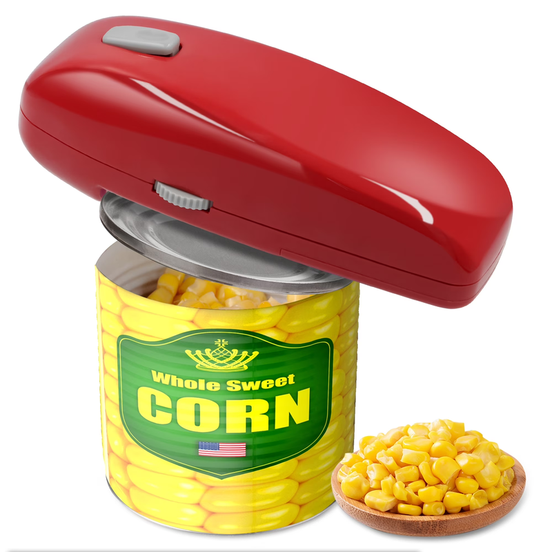 Electric Can Opener One Touch Hands Free Smooth Edge Automatic Red2