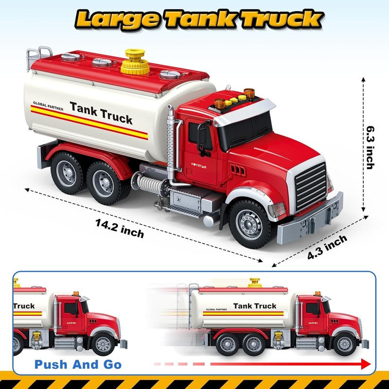 Toy Oil Tanker Truck with Sound Lights and Water Spray for Boys and Girls Ages 36