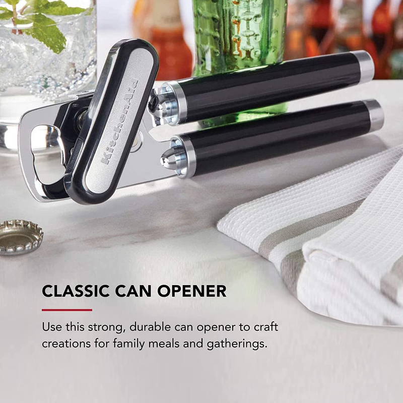 KitchenAid Classic Can Opener Bottle Opener Stainless Steel Black1