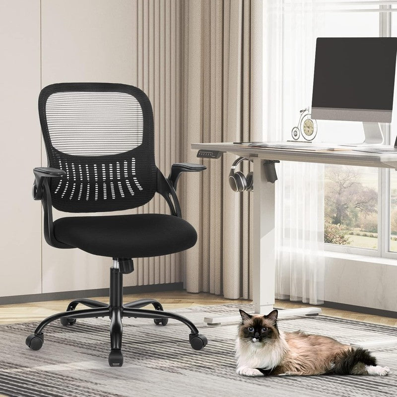 Ergonomic Mesh Office Chair with Lumbar Support and Flip Up Arms, Black7