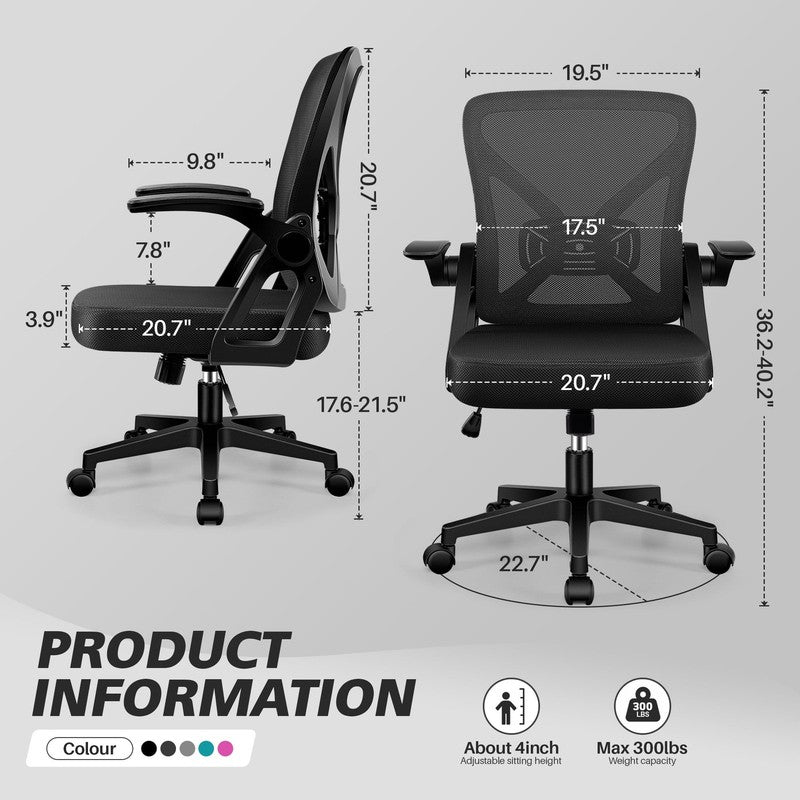 Office Chair, 300LBS Ergonomic Desk Chair with Adjustable Lumbar Support, Mesh C1