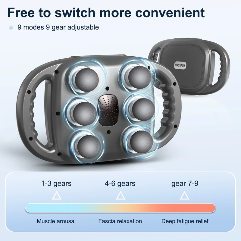 Massage Gun, 6 Head Deep Tissue Quiet Massager, Portable Muscle Massage Gun for 4