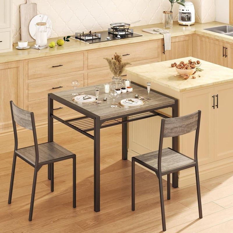 Dining Table Set for 2, 3 Piece Kitchen Table with 2 Chairs for Small Space, Apa1
