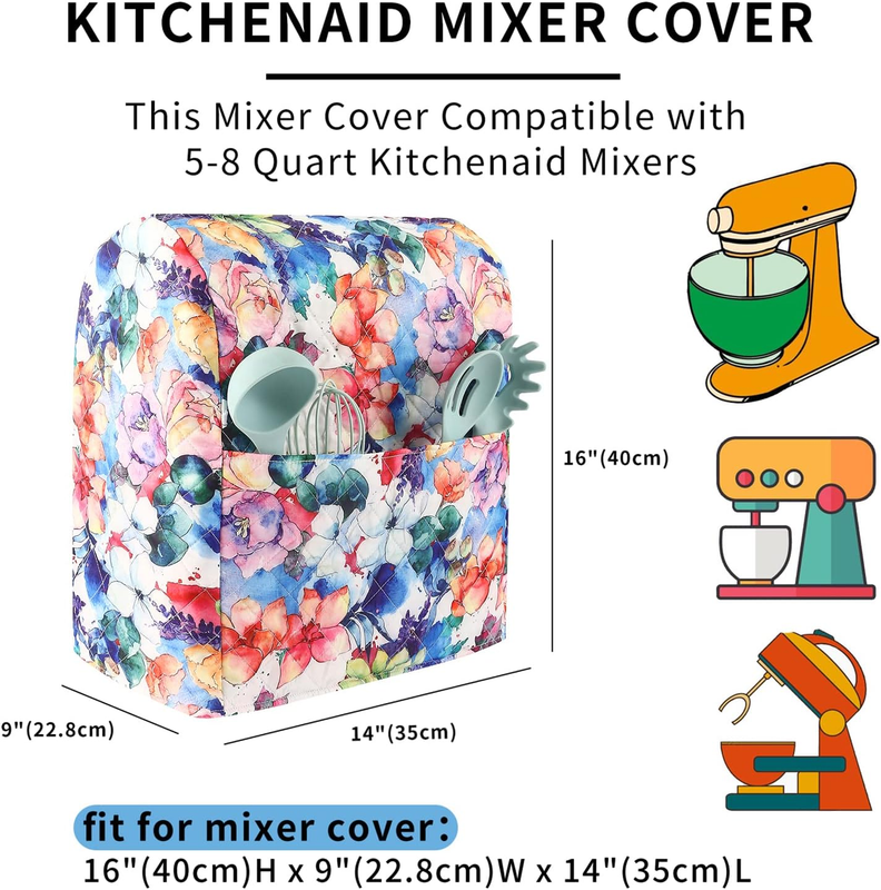 KitchenAid Stand Mixer Cover 5 8 Qt w/ Storage Pockets Dust Cover1