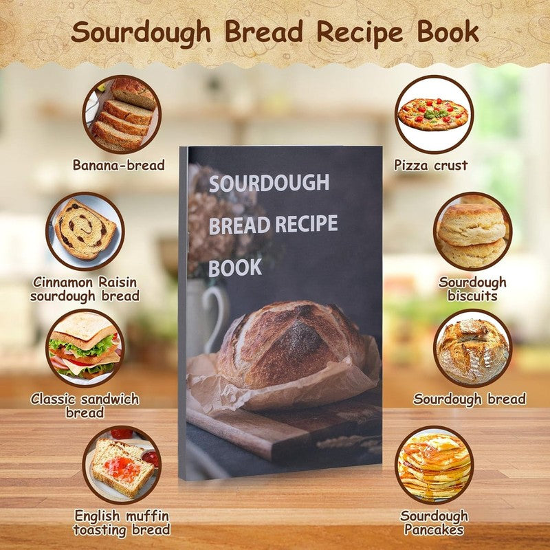 Sourdough Starter Kit w/ 40oz Jar, 9" Round & 10" Oval Banneton Baskets, Sling1