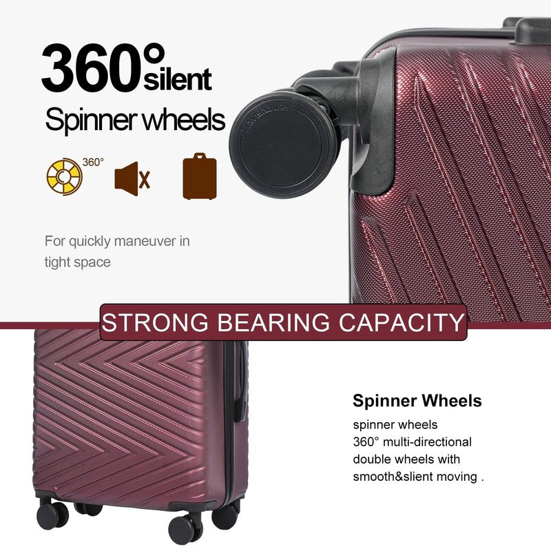 4 Piece Hardshell Luggage Set Hardside Lightweight Suitcase with TSA Lock Spinne4