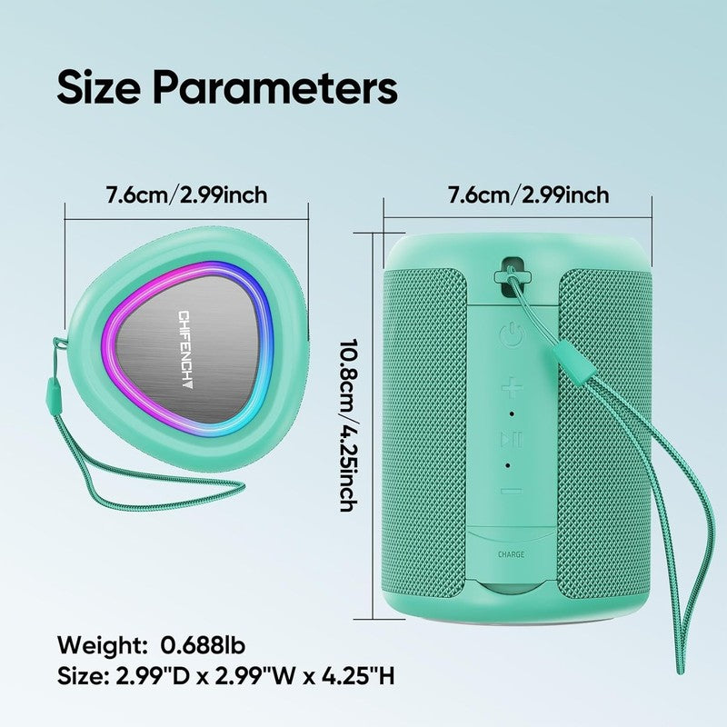 Portable Bluetooth Speaker with Lights, IPX5, Clear Sound, All Day Play, TWS6