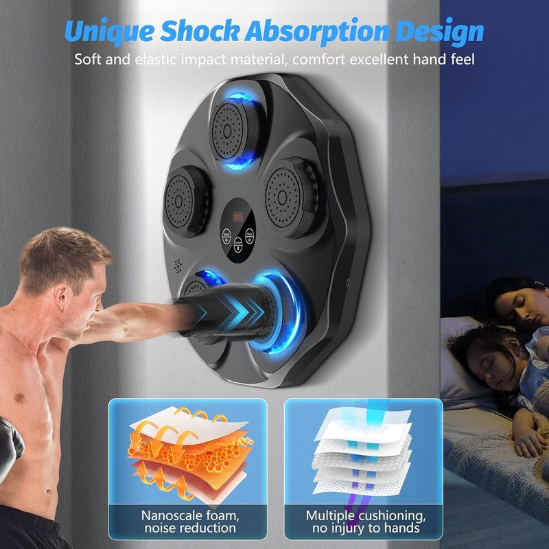 Music Boxing Machine Wall Mount Punch Trainer w Gloves 9 Modes 9 Speeds5