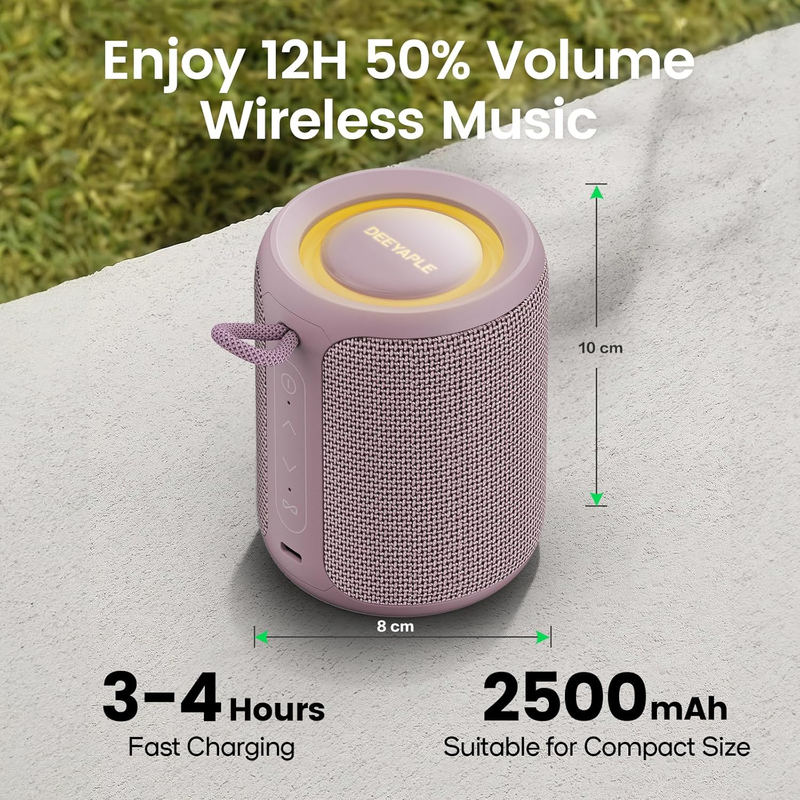 Portable Bluetooth Speaker 15W IP67 Waterproof TWS BT5.3 Light Pink2
