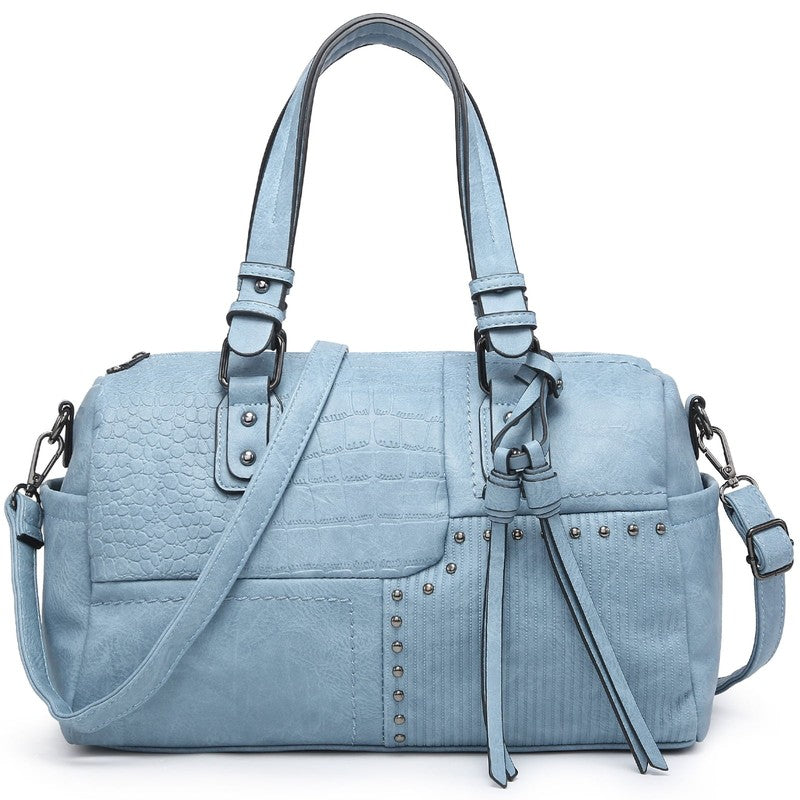 Women Soft Vegan Leather Barrel Bags Large Top Handle Totes Satchel Handbags Sho6
