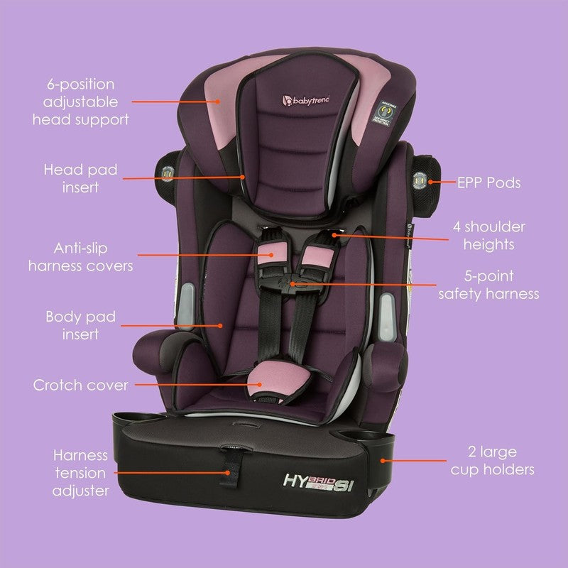Hybrid SI 3 in 1 Combination Booster Car Seat w/ Side Impact Protection Orchid1