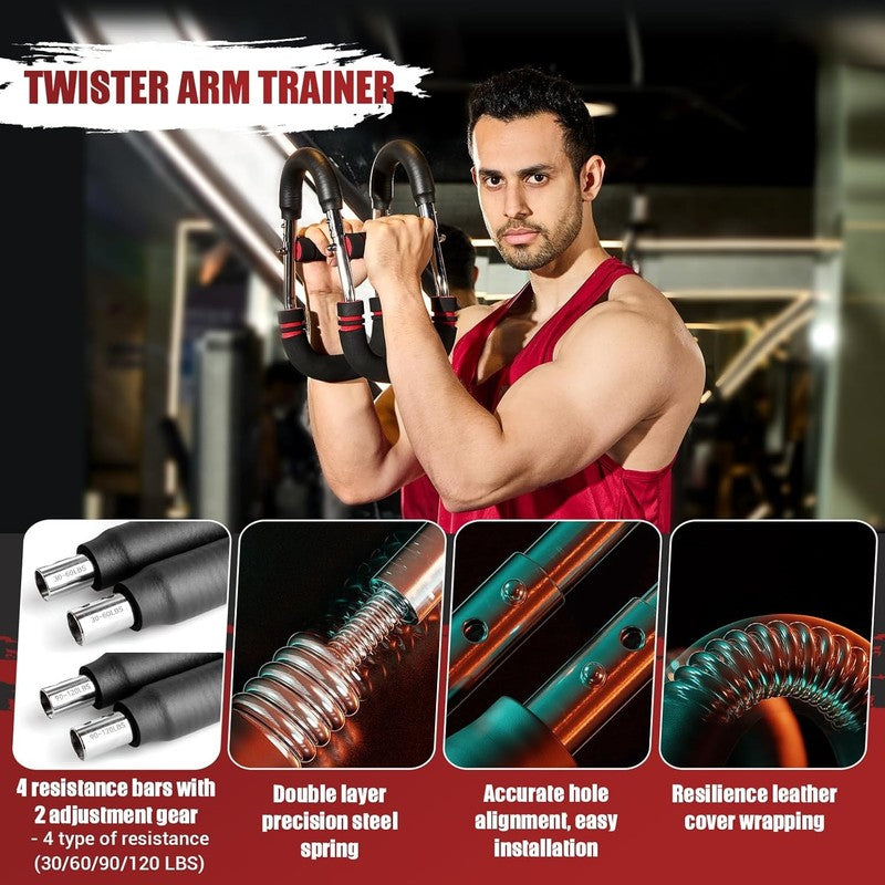 Twister Arm Trainer, 30 160 Lbs Adjustable Twister Arm Chest Exerciser with 2/41