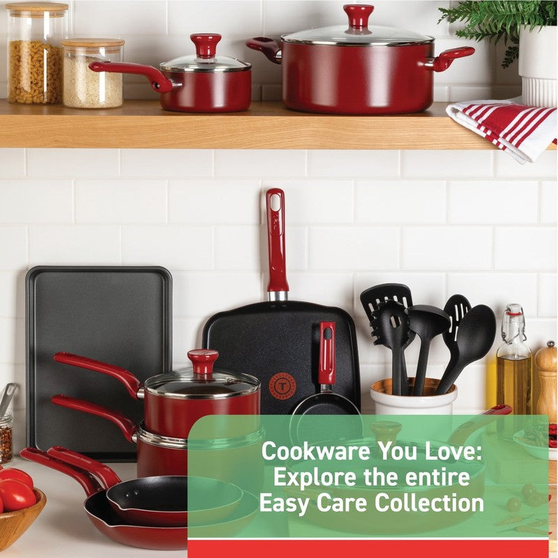 Easy Care, 20 Piece Non-Stick Pots and Pans Cookware Set, Red7