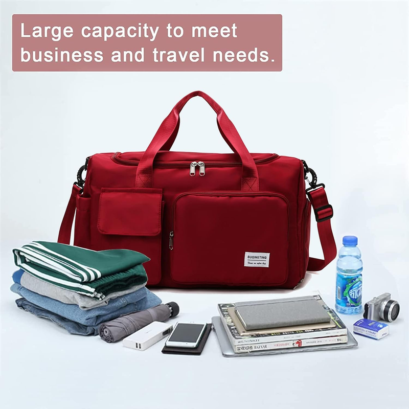 Women Gym Duffle Bag Travel Weekender Carry On w/ Shoe Compartment4