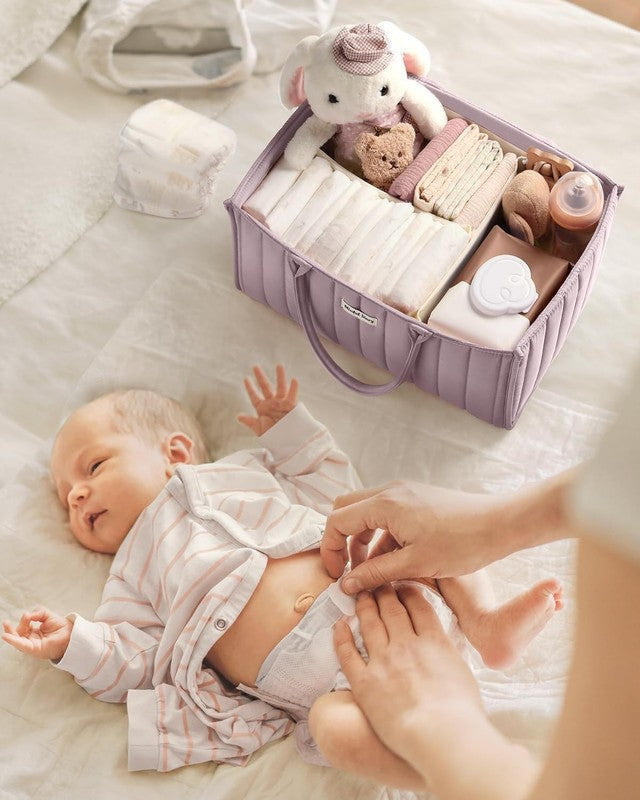 Baby Diaper Caddy Organizer Storage Basket Newborn Essentials Mauve5