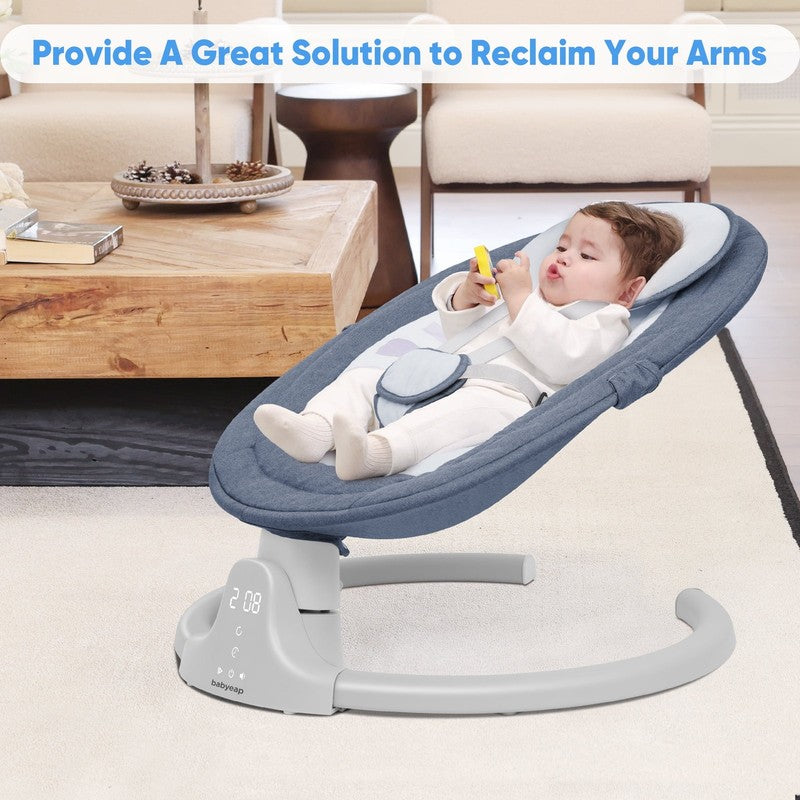 Baby Swing for Infants Motorized Swing w/ Music Speaker Remote Control Blue1