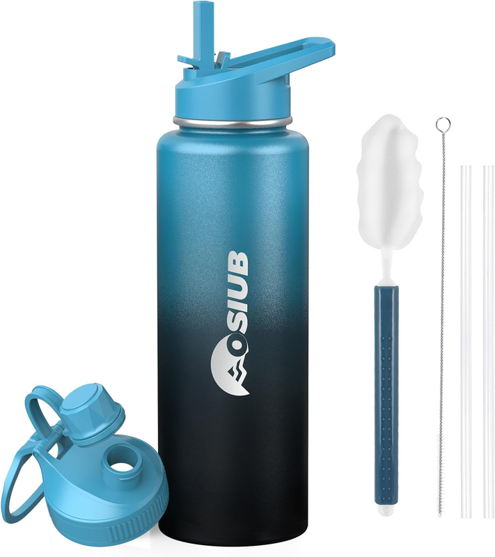40oz Insulated Water Bottle Indigo Black   Triple Wall Vacuum, BPA Free10