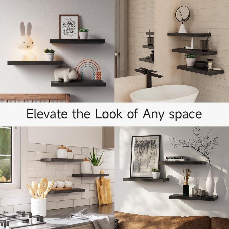 Floating Shelves for Wall, Wall Mounted Rustic Wood Shelves for Home5