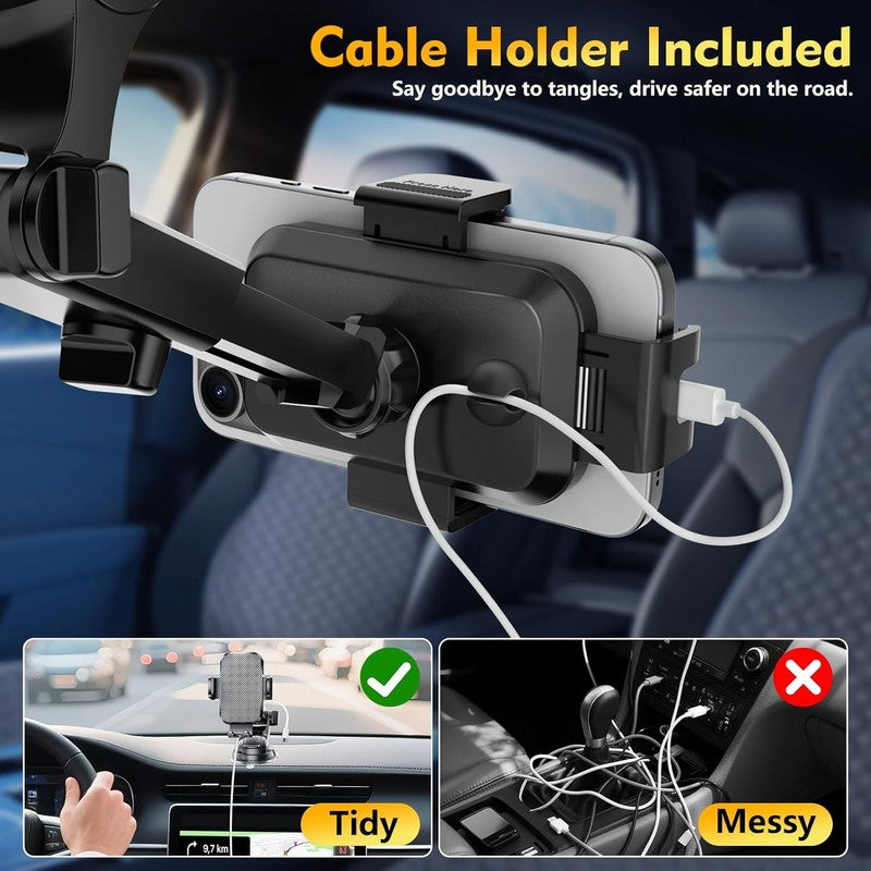 2025 Car Phone Holder Mount, Strong Suction & Clamp, 360° Dash Windshield Vent3