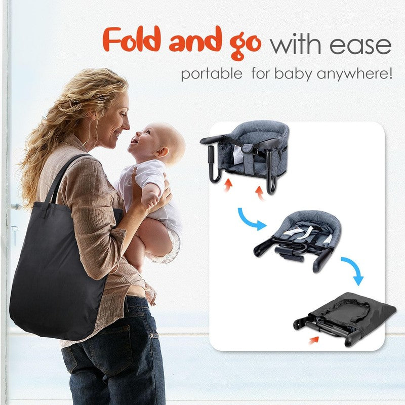 Portable Hook On High Chair Foldable Baby Seat 6–36 Months Grey4