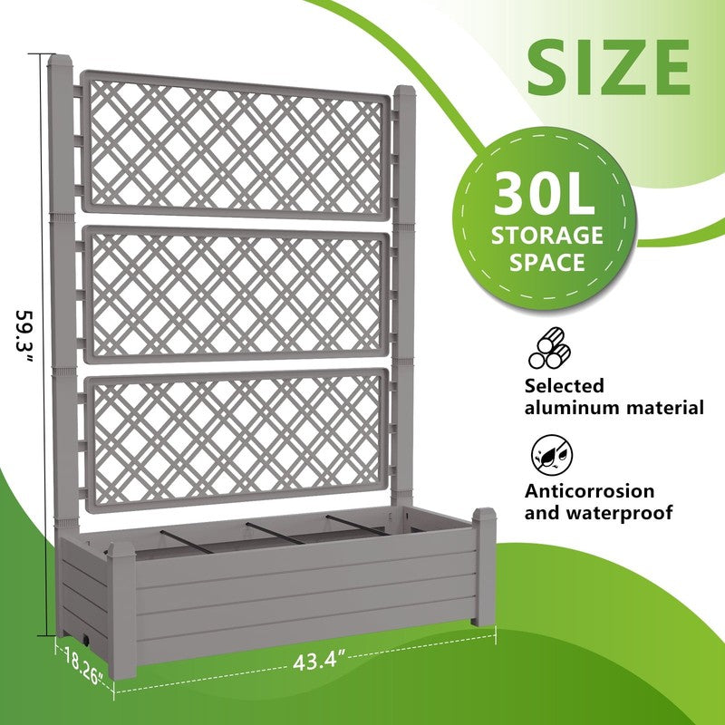 Raised Garden Bed with Trellis for Climbing Plants, Raised Herb Garden Bed with2