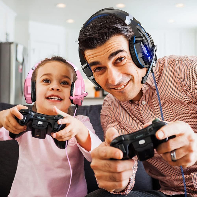 Stereo Gaming Headset for PS4 Xbox One PC Noise Cancelling Mic LED5