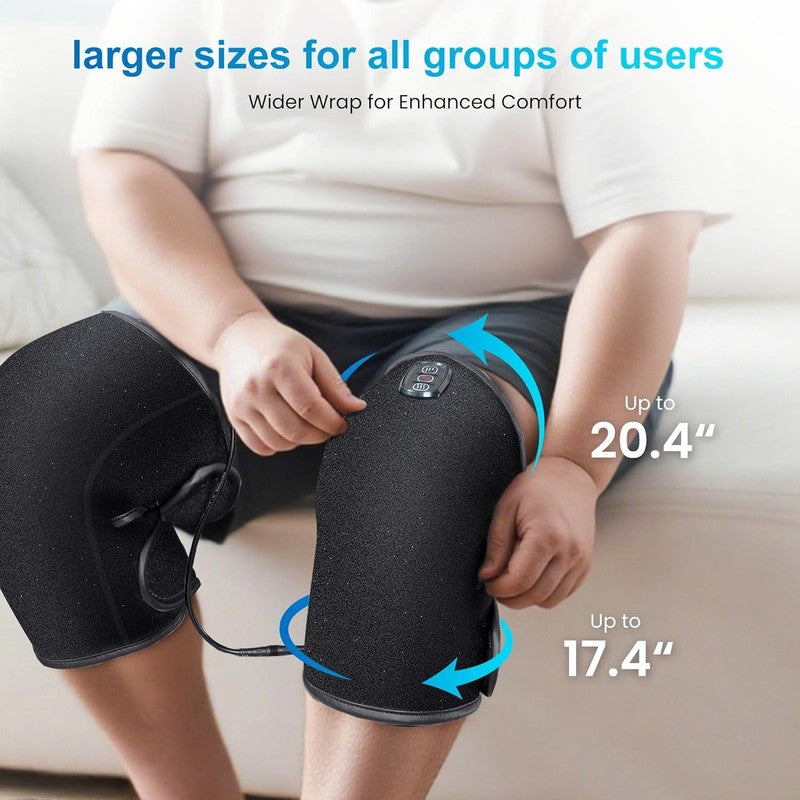 Graphene Heated Knee Massager w/ Vibration Adjustable Knee Wrap Pain Relief4