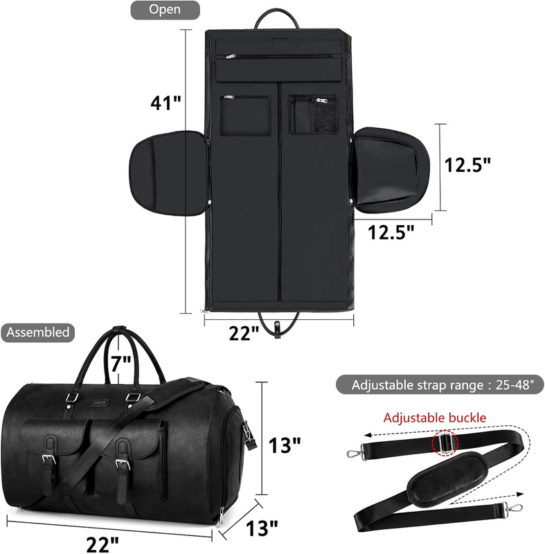 Garment Bag for Travel, Convertible Carry on Garment Duffel Bag for Men 3Pcs Wee4