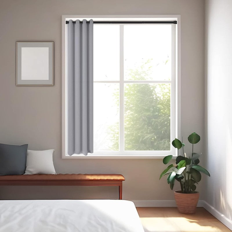 Adjustable Black Tension Curtain Rod 28-48" No Drill for Shower & Windows4