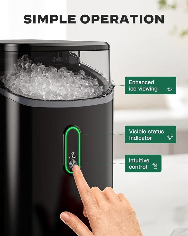 Countertop Nugget Ice Maker, Soft Chewable Ice, Self-Cleaning, 33Lbs/24H4