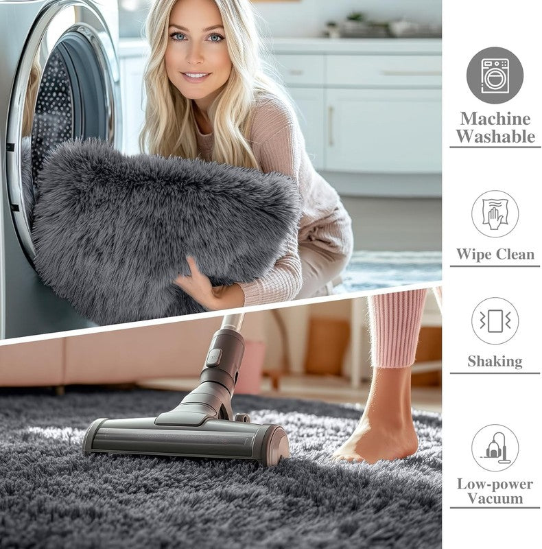 Area Rugs for Living Room Bedroom, Machine Washable 4X5.9 Ft Soft Fluffy Shaggy 1