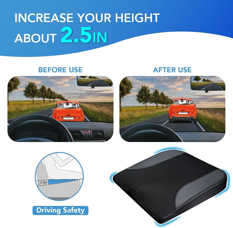 Memory Foam Car Seat Cushion for Sciatica & Back Pain Relief – Black3