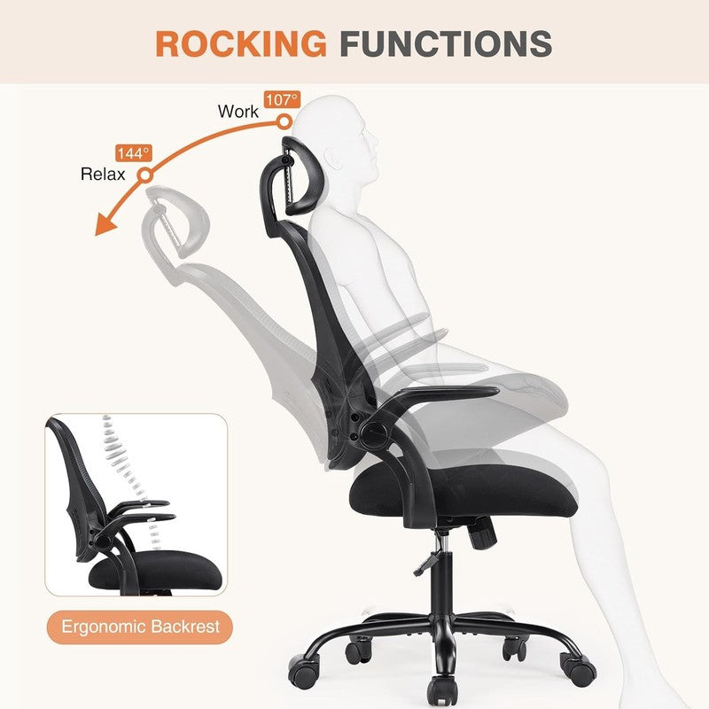 Ergonomic High-Back Mesh Office Chair with Adjustable Headrest & Lumbar Support4