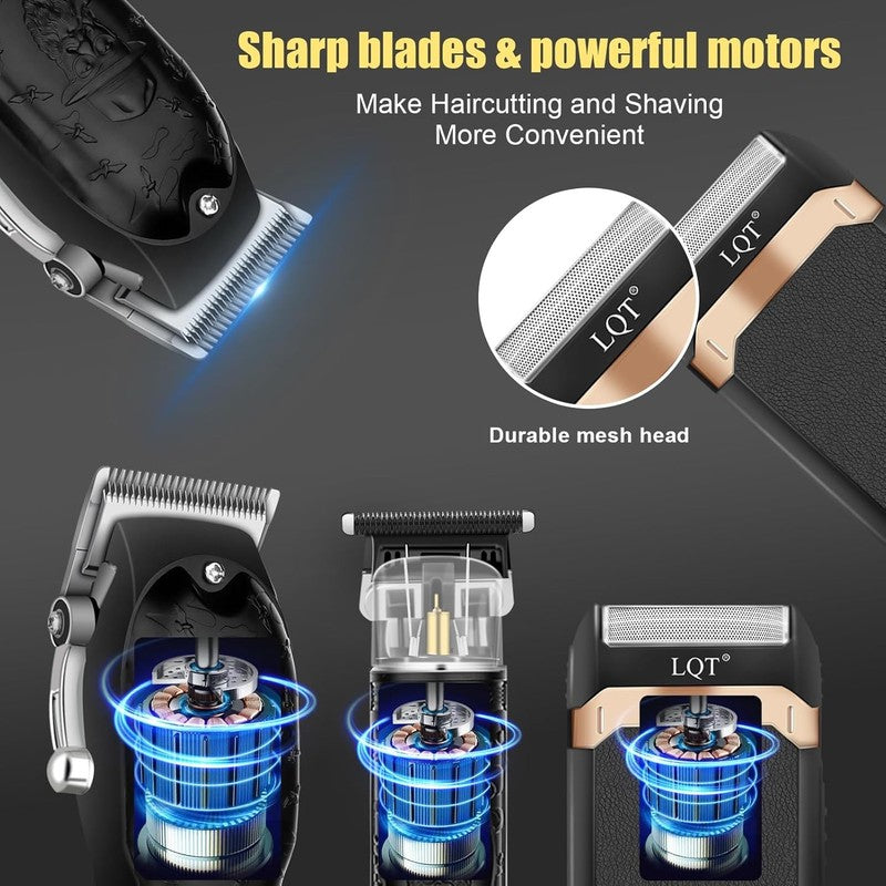 Cordless Hair Clipper Set for Men - Grooming Kit & Beard Trimmer (Black)1