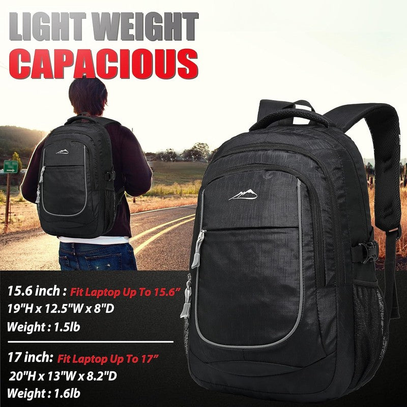 15.6" Laptop Backpack College Travel Business Hiking Multi-Compartment Black5