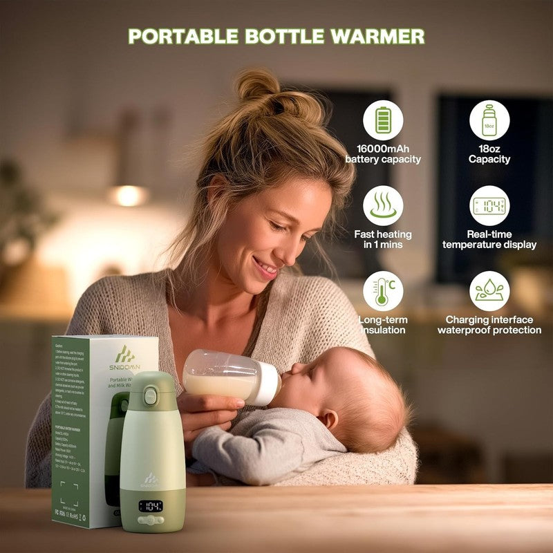 Portable Baby Bottle Warmer 17.8oz Fast Heat Breastmilk Formula2