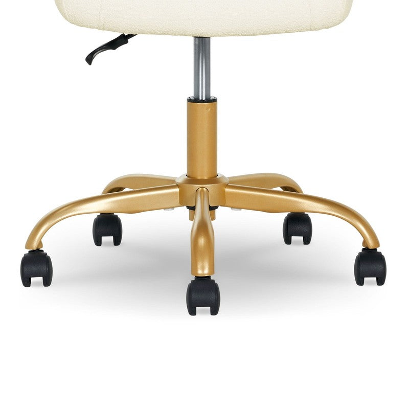 Bouclé Armless Office Chair for Adults and Teens, Cream5
